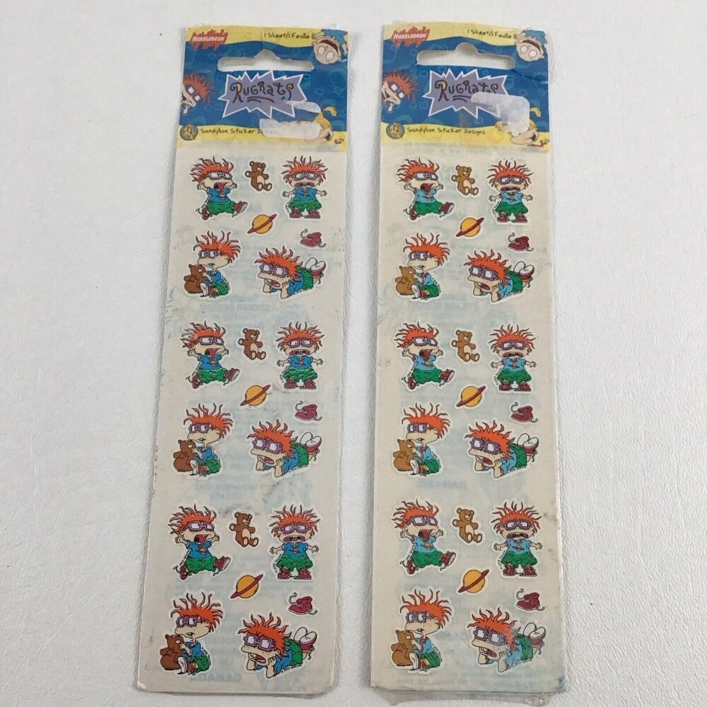 Nickelodeon Rugrats Chuckie Finster Cartoon Character Sticker Sheet Vintage 1997